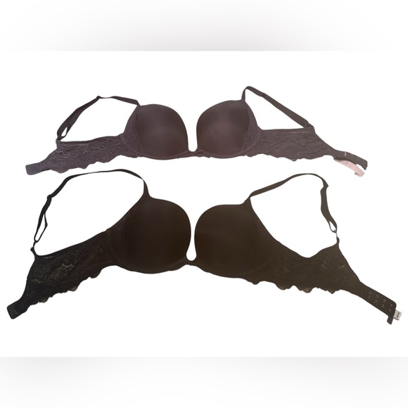 Victoria's Secret Dream Angels Push Up Bra 34 C 1 black and 1 grey - Picture 1 of 4